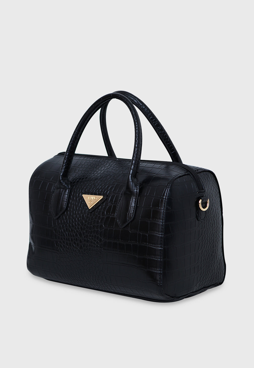 Bolsa Estruturada VU2598 cor Preto Croco