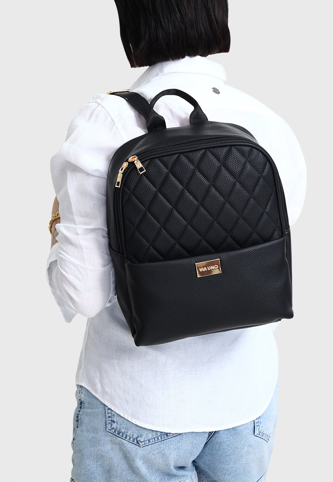 Mochila VU2601 cor Preto Matelassê