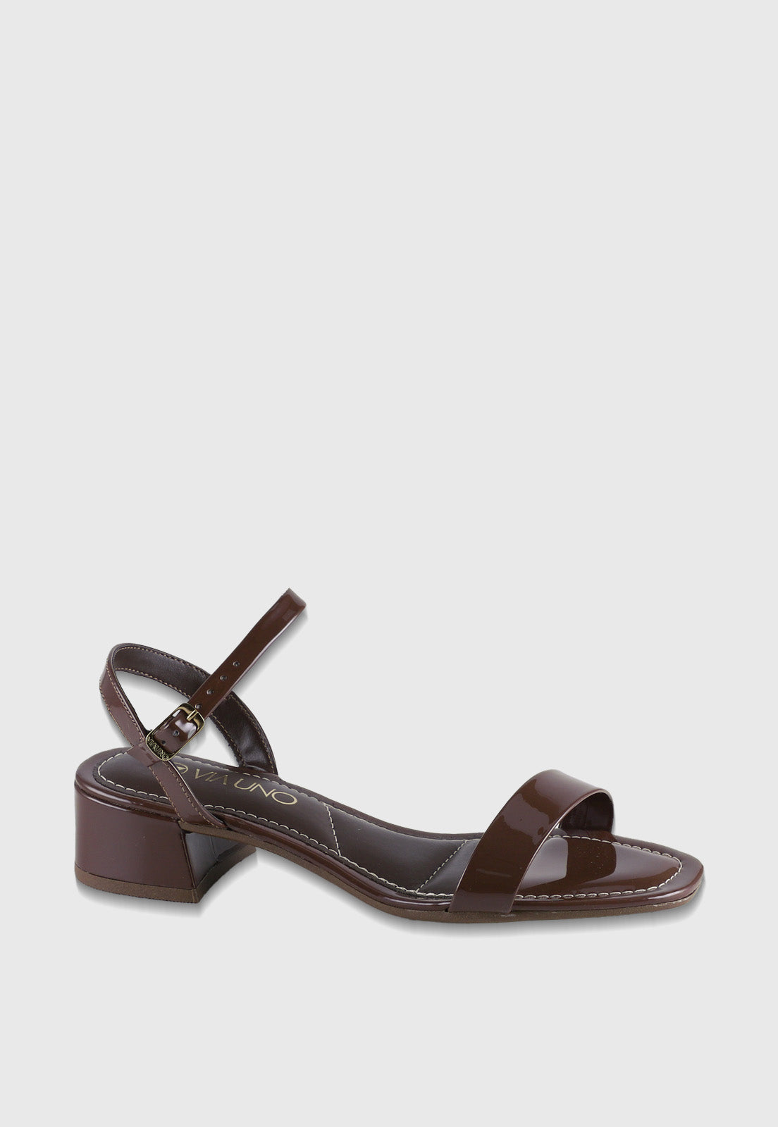 Sandalia Salto Baixo 853010 Verniz Terra